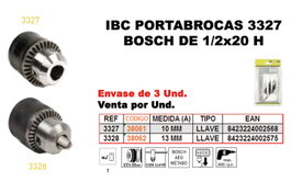 IBC Llave Portabrocas FINSTOCK 3-327 1/2x20 H-10 mm