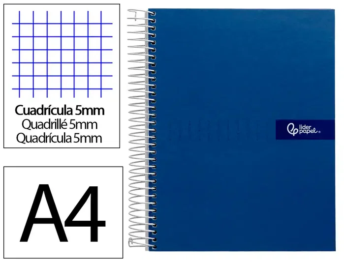Liderpapel Cuaderno Espiral Micro Crafty A4 120 Hojas Cuadro 5mm Azul Liderpapel Cuaderno Espiral Micro Crafty A4 120 Hojas Cuadro 5mm Azul