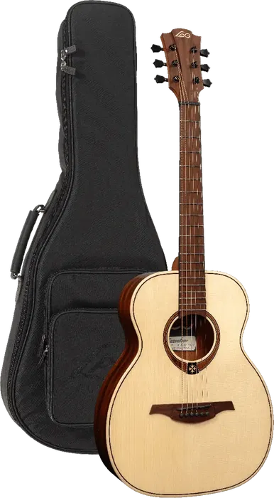 LAG Guitarra Acústica Lâg Travel Spruce Natural Folk Tapa Abeto Engelmann Macizo Fondo Y Aros Caoba Brillante 6 Cuerdas