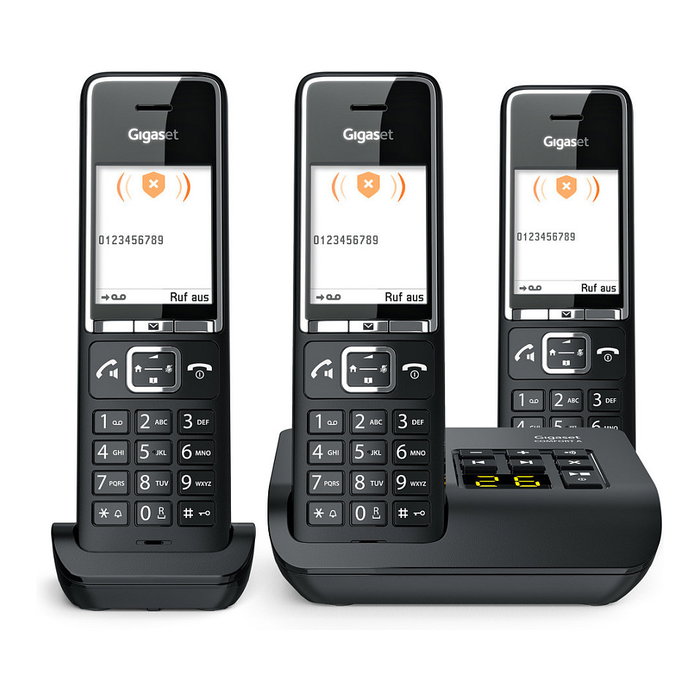Gigaset COMFORT 550A trio teléfono inalámbrico DECT con contestador automático - Negro/Cromo
