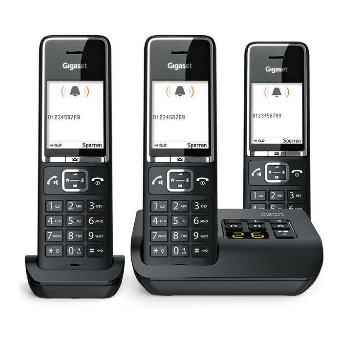 Gigaset COMFORT 550A trio teléfono inalámbrico DECT con contestador automático - Negro/Cromo