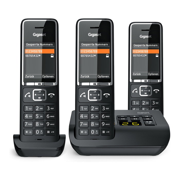 Gigaset COMFORT 550A trio teléfono inalámbrico DECT con contestador automático - Negro/Cromo