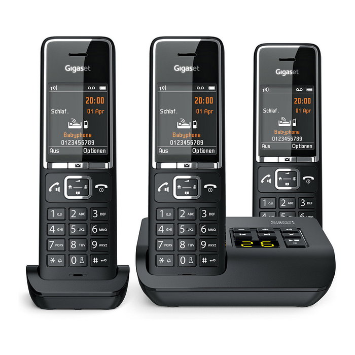 Gigaset COMFORT 550A trio teléfono inalámbrico DECT con contestador automático - Negro/Cromo