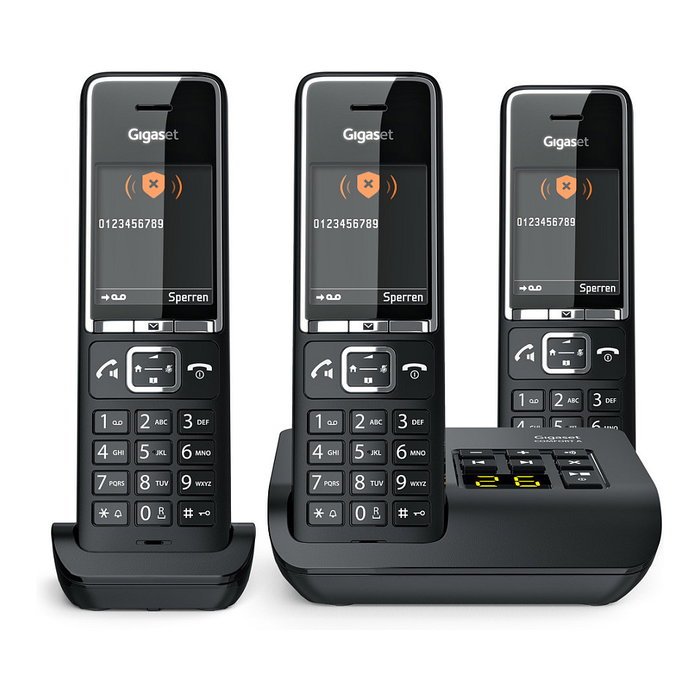 Gigaset COMFORT 550A trio teléfono inalámbrico DECT con contestador automático - Negro/Cromo