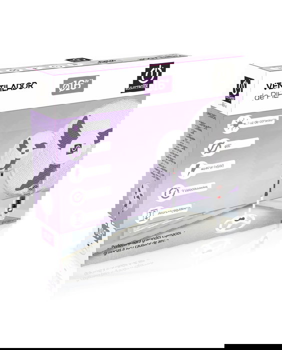 Thulos Ventilador Pie ET-F16SFV2 40 cm Regulable 3 Velocidades Altura Ajustable Oscilante 45W