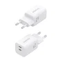 Aisens Cargador GaN 65W con 2x USB-C PD3.0 QC4.0 Blanco