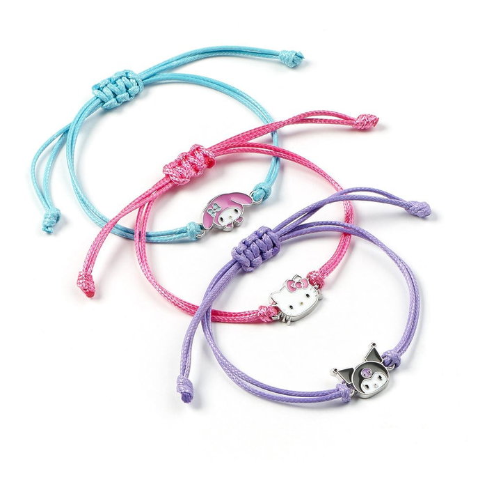 The Carat Shop Pack de 3 Brazaletes Sanrio Hello Kitty, Kuromi y My Melody