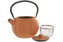 DKD Home Decor Tetera Oriental Naranja Verde Hierro Colado/Inox 12.3 x 16.5 x 14.5 cm (2 Unidades)