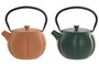 DKD Home Decor Tetera Oriental Naranja Verde Hierro Colado/Inox 12.3 x 16.5 x 14.5 cm (2 Unidades)