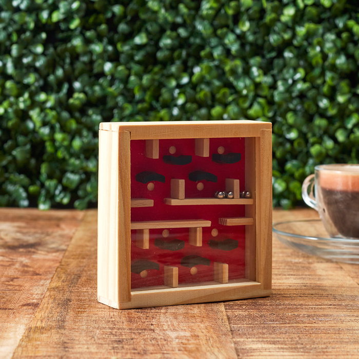 Mister Gadget Juego Laberinto Colección Vintage De Madera Para Niños Y Adultos 9x9x2.5 Cm