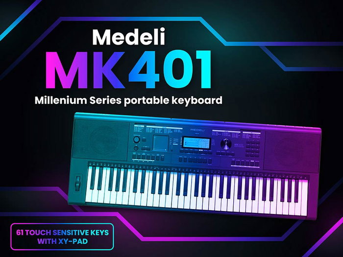 Teclado Medeli de 61 Teclas Negro Mk401