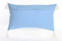 DKD Home Decor Cojín de Algodón Elape Desgastado Azul y Blanco 60x15x35 cm