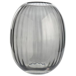 Day Jarrón Oval Gris Vidrio/Cristal Máquina Altura 24 cm Diámetro 19,5 cm