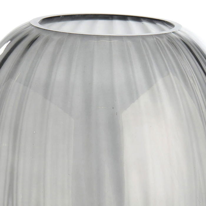 Day Jarrón Oval Gris, Hecho a Mano, Altura 24 cm Diámetro 19.5 cm