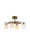 Opviq AV-1374-4E Lámpara de Araña de Metal y Cristal, Color Envejecido Cobre, 4 x E14 Max 4W, 63 x 30 cm