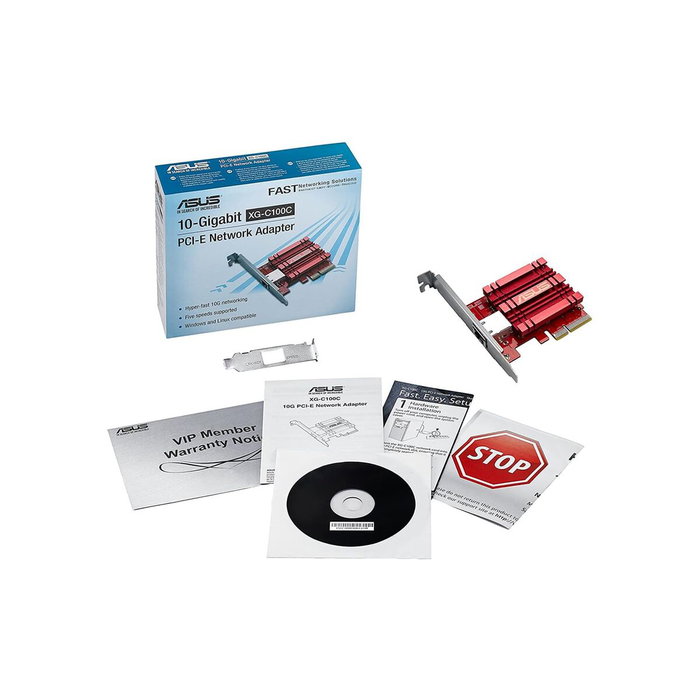 Asus XG-C100C V3 Tarjeta de Red 10 Gbps PCI Express RJ45 Roja Asus XG-C100C V3 Tarjeta de Red 10 Gbps PCI Express RJ45 Roja