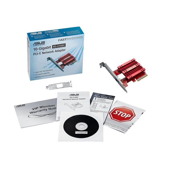 Asus XG-C100C V3 Tarjeta de Red 10 Gbps PCI Express RJ45 Roja Asus XG-C100C V3 Tarjeta de Red 10 Gbps PCI Express RJ45 Roja