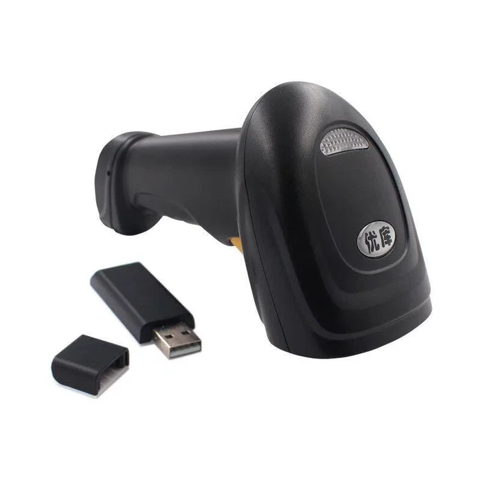 Globbaltec Escáner de códigos de barras 1D inalámbrico 2,4G con soporte
