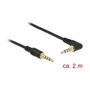 DeLOCK Cable de audio 85613 de 3,5 mm con conector angular, 2 m, negro