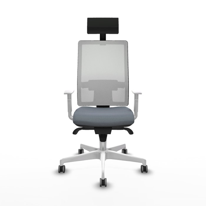 PIQUERAS Y CRESPO Silla de oficina Horna con mecanismo Sincro, Gris y Blanco PIQUERAS Y CRESPO Silla de oficina Horna con mecanismo Sincro, Gris y Blanco