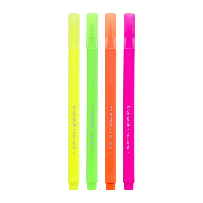 Bruynzeel Set de 4 rotuladores fluorescentes finos neón