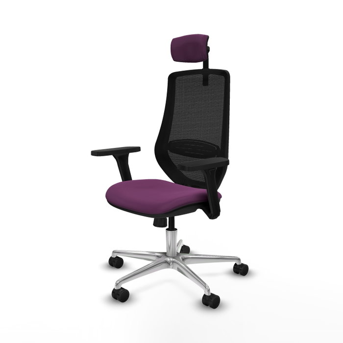 PIQUERAS Y CRESPO Silla de oficina Mardos con mecanismo Sincro, Morado y Negro