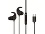 Conceptronic Brendan05B Auriculares In-Ear USB-C con Micrófono, Sonido Hi-Fi, Ganchos de Silicona, Cable 1.2m, Negro