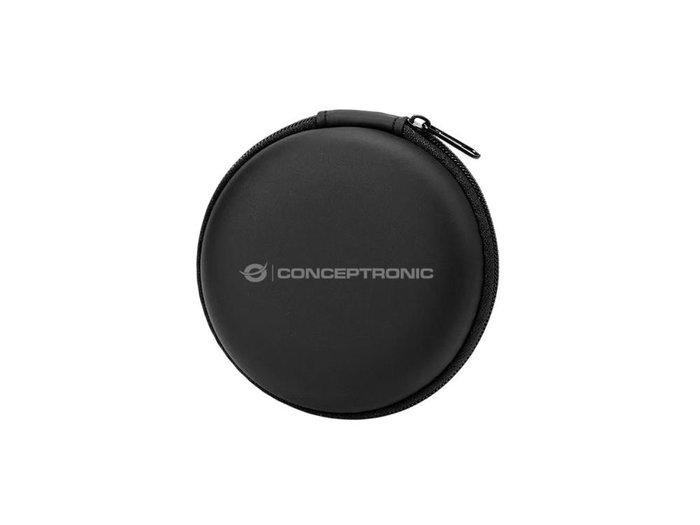 Conceptronic Brendan05B Auriculares In-Ear USB-C con Micrófono, Sonido Hi-Fi, Ganchos de Silicona, Cable 1.2m, Negro