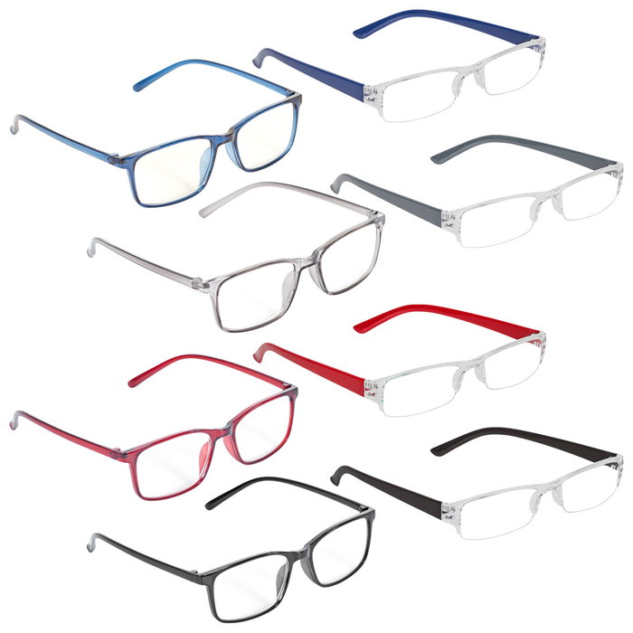 Sensly Gafas de Lectura Rectangular y Redondas - Monturas Surtidas Transparente, Mate, Brillo - Graduaciones +1 a +3.5