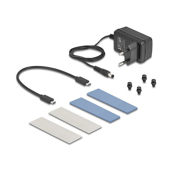 DeLOCK Caja externa USB para 2 x M.2 NVMe PCIe, USB Tipo-C, Gris