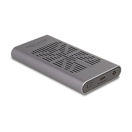 DeLOCK Caja externa USB para 2 x M.2 NVMe PCIe, USB Tipo-C, Gris