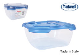 Inde Set de 3 Fiambreras o Tuppers Cuadradas "Nuvola" de 1 Litro, Color Azul, Medidas 15,8 x笔 15,8 x笔 7,5 cm (12 Cajas)