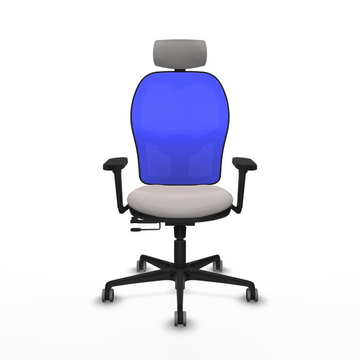PIQUERAS Y CRESPO Silla de oficina Jorquera con mecanismo Sincro/Traslack, Blanco y Azul