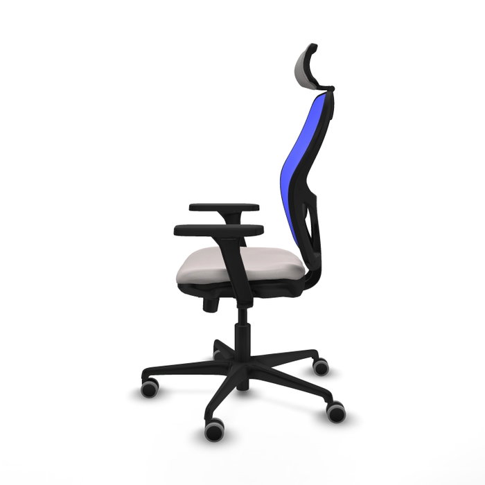 PIQUERAS Y CRESPO Silla de oficina Jorquera con mecanismo Sincro/Traslack, Blanco y Azul