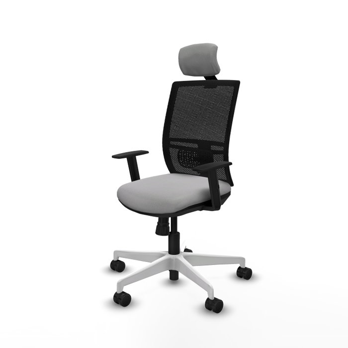PIQUERAS Y CRESPO Silla de oficina Yunquera con mecanismo Sincro, Gris claro y Negro