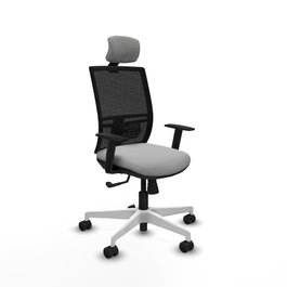 PIQUERAS Y CRESPO Silla de oficina Yunquera con mecanismo Sincro, Gris claro y Negro