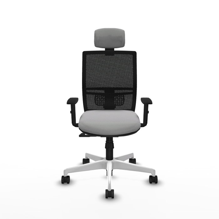 PIQUERAS Y CRESPO Silla de oficina Yunquera con mecanismo Sincro, Gris claro y Negro