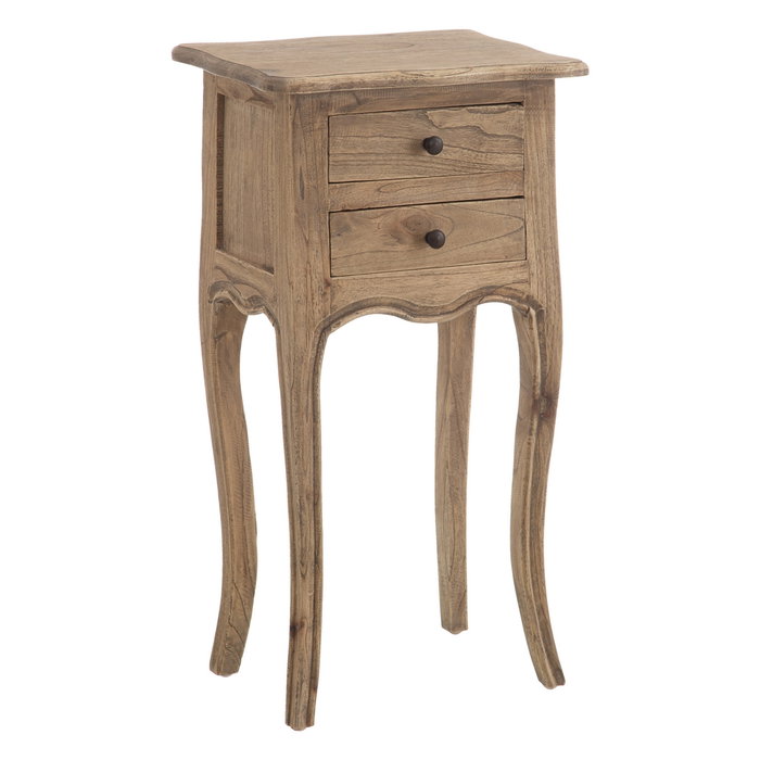 Mesita Natural Madera Mindi Dormitorio 40 X 30 X 72 cm