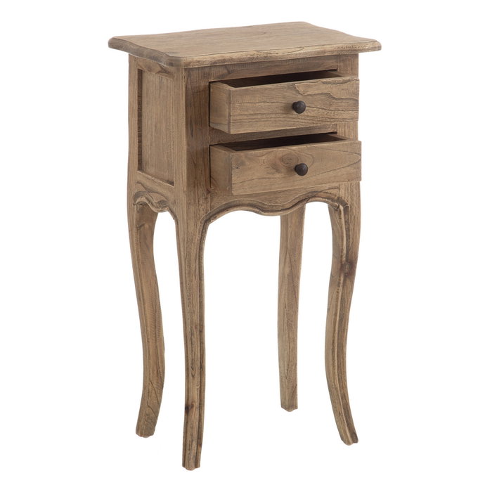 Mesita Natural Madera Mindi Dormitorio 40 X 30 X 72 cm