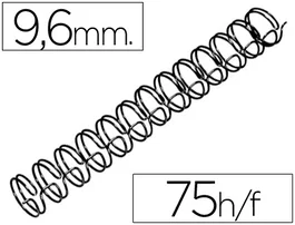 Gbc Espiral wire 3:1 9,6 mm n.6 negro capacidad 75 hojas caja de 100 unidades