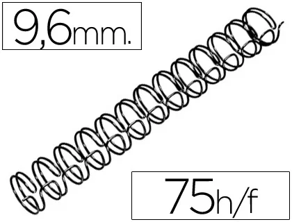 Gbc Espiral wire 3:1 9,6 mm n.6 negro capacidad 75 hojas caja de 100 unidades Gbc Espiral wire 3:1 9,6 mm n.6 negro capacidad 75 hojas caja de 100 unidades