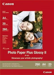 Canon Papel Fotográfico Plus Brillante 2 A4 Blanco para Impresoras Inyección Tinta Alta Resolución
