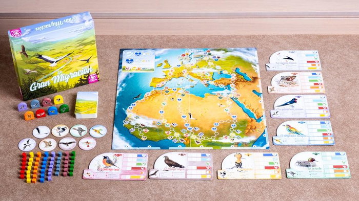 Tranjis Games Juego de Mesa La Gran Migración Estratégico Educativo Aves Migratorias Niños Adultos 8+ Años 2-8 Jugadores