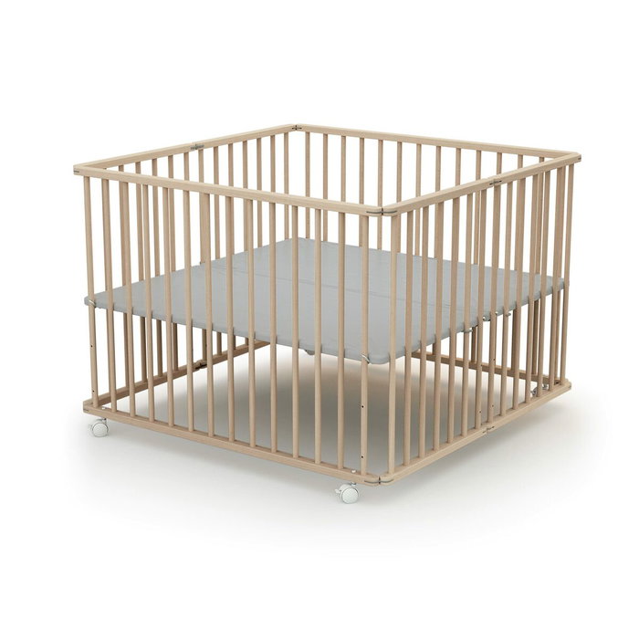 Webaby Parque Plegable Cuadrado Cali 100 x 100 cm Haya Cruda