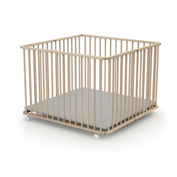 Webaby Parque Plegable Cuadrado Cali 100 x 100 cm Haya Cruda