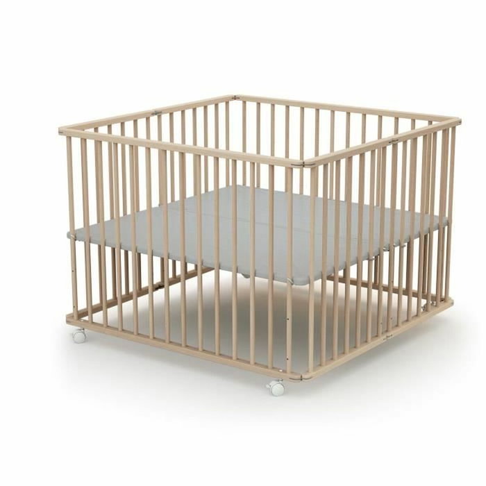 Webaby Parque Plegable Cuadrado Cali 100 x 100 cm Haya Cruda