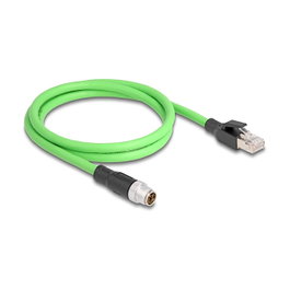 DeLOCK Cable M12 codificado X 8 pines macho a RJ45 macho 1 m