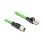 DeLOCK Cable M12 codificado X 8 pines macho a RJ45 macho 1 m