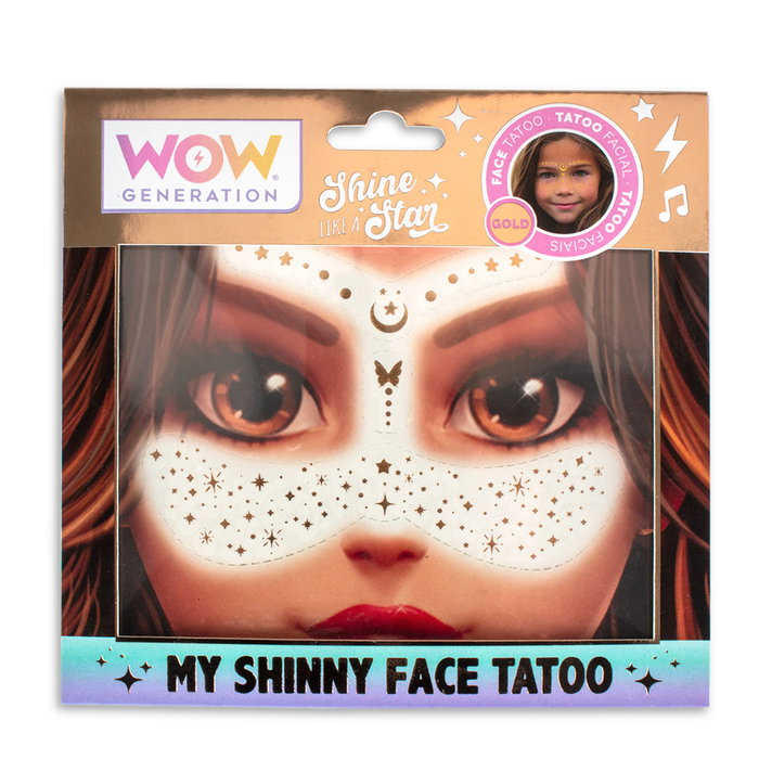 Kids Licensing | Tatuaje Facial Pecas Doradas Wow00168 para Niños, Brillo para Fiestas y Looks Creativos, +6 Años Kids Licensing | Tatuaje Facial Pecas Doradas Wow00168 para Niños, Brillo para Fiestas y Looks Creativos, +6 Años