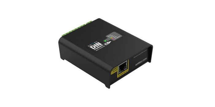 Crestron Convertidor Ethernet a DMX DIN-ODE POE MK2 (DIN-SACN-DMX) 6508214 Negro, Grado Instalación